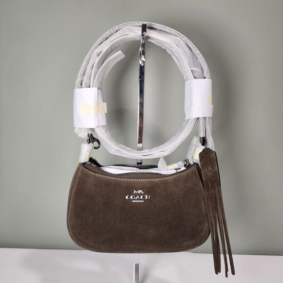 Coach Handbags - NWT Coach CCE42 Teri Mini Crossbody/Shoulder Bag In Suede Army Green